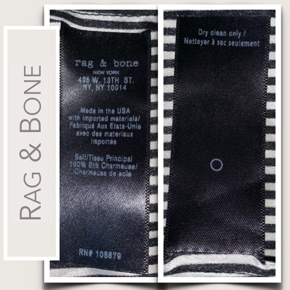 Rag & Bone Silk “Greta” Blouse in Black & White, Thin-Stripes, Off-the-Shoulder - Picture 7 of 10